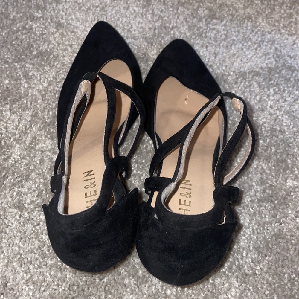 Shein faux suede kitten heels black size 7 - Picture 5 of 9